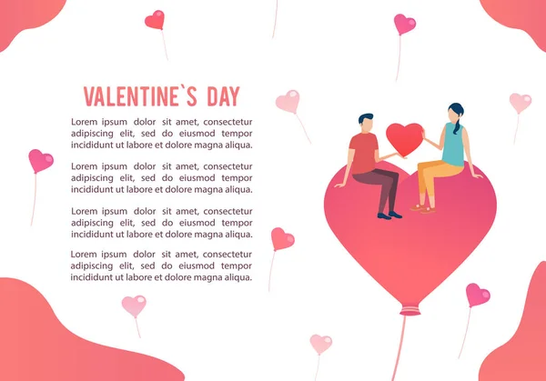 Aftelkalender voor Valentijnsdag. — Stockvector