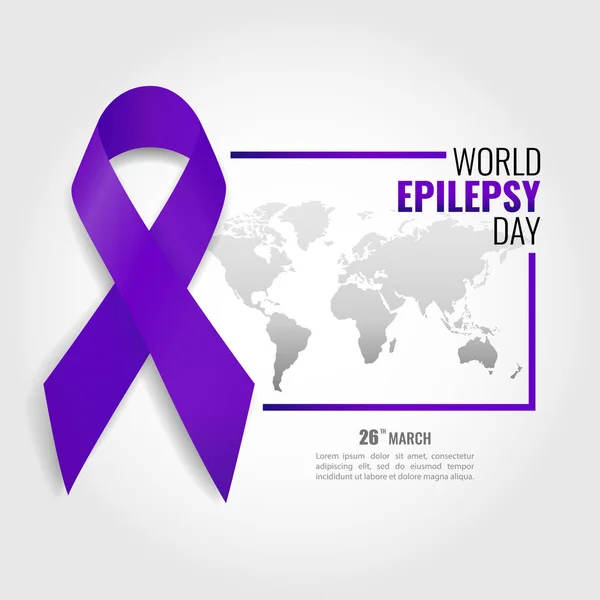 Vektor Illusztráció Témában Epilepszia Világnapja Lila Nap Egy Plakátért Zászlóért — Stock Vector
