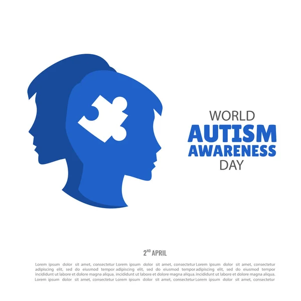 Illustrazione Vettoriale Del World Autism Awareness Day Poster Banner — Vettoriale Stock
