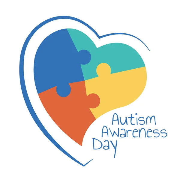 Vector Illustration World Autism Awareness Day — Stock Vector