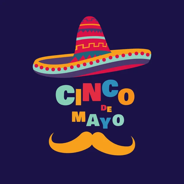 Cinco de Mayo bayramı için vektör illüstrasyonu.