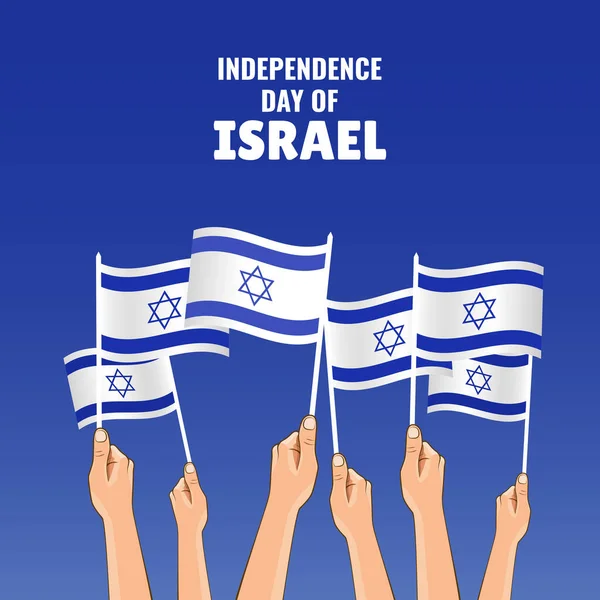 Ilustración Vectorial Sobre Tema Día Independencia Israel Las Manos Sostienen — Vector de stock