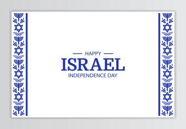 İsrail 'in Bağımsızlık Günü' nün Vektör İllüstrasyonu. Ulusal kalıp ve sembol.