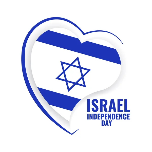 Ilustração Vetorial Dia Independência Israel Bandeira Israel Forma Coração —  Vetores de Stock