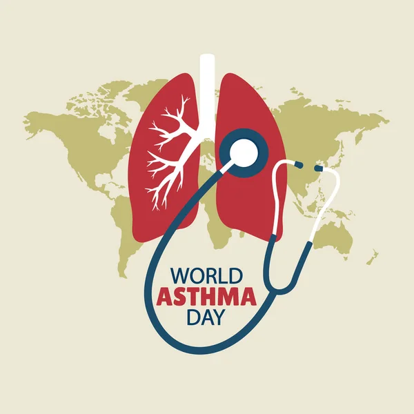 Ilustração Vetorial Dia Mundial Asma — Vetor de Stock