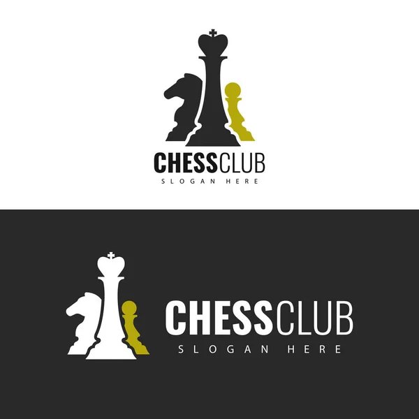 Ilustração Vetorial Design Logotipo Clube Xadrez — Vetor de Stock
