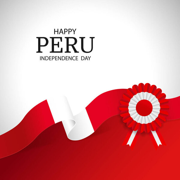 Vector Illustration of Peru Independence Day. Cockade national symbol of Peru.
