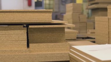 mdf boards and chipboards storing at factory