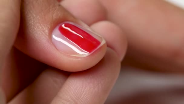 Cover Nail Red Varnish — Stock Video