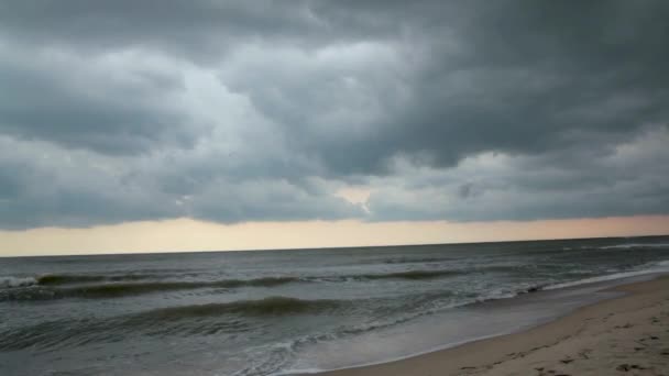 Céu Nublado Mar Mau Tempo Tempestade Mar — Vídeo de Stock