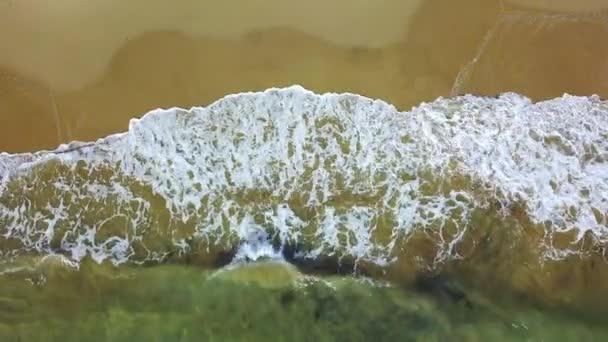 风浪冲刷着沙岸 — 图库视频影像
