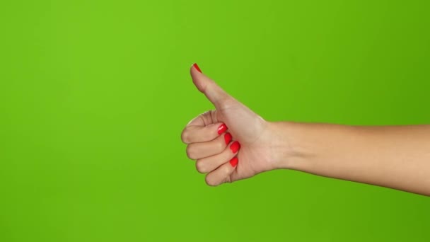 Thumb Thumb Female Hand Sign — Stock Video