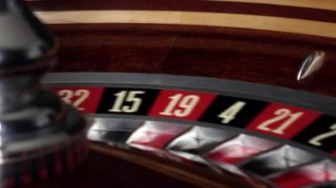 usual roulette wheel running with white ball side