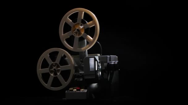 Projector Shows Film Changing Lighting — Stock Video