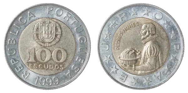 포르투갈 에스쿠도 동전 — 스톡 사진