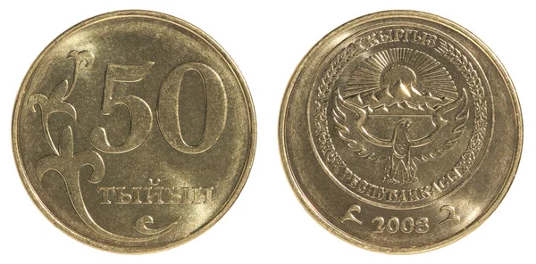 Kyrgyz tiyn coin — Stock Photo, Image