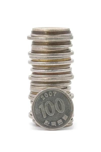 Stack of Korean coins — Stock Photo, Image