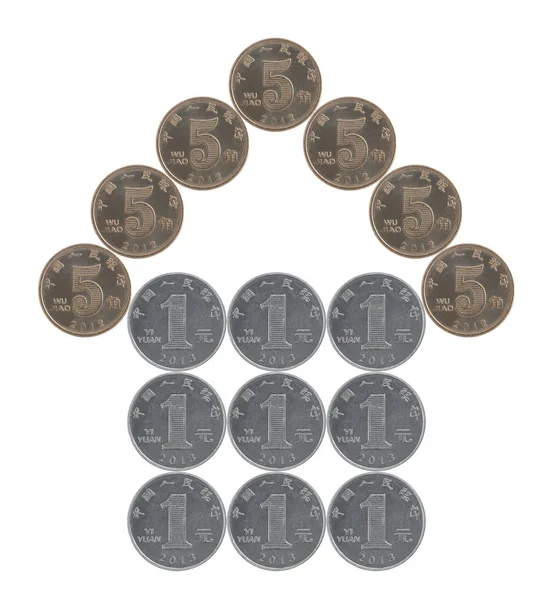 Home made from Chinese coins — Stock Photo, Image