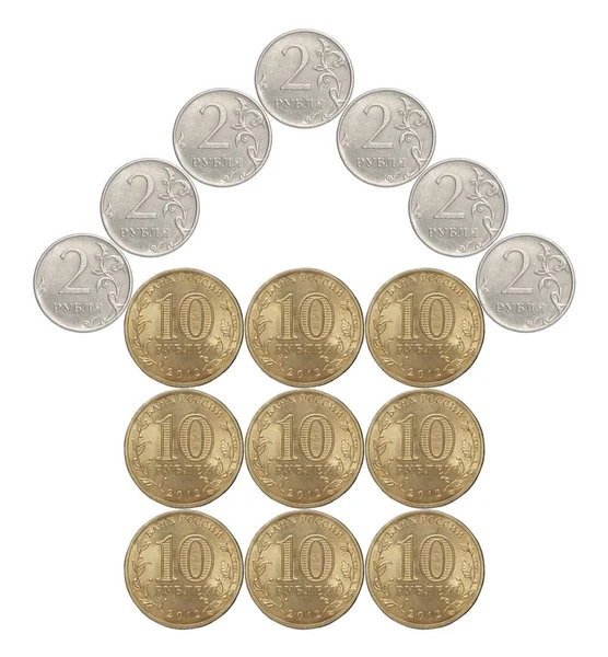 Home made from Russian coins — Stock Photo, Image