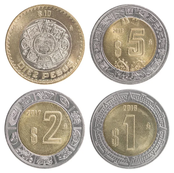Conjunto de monedas mexicanas Imagen de stock