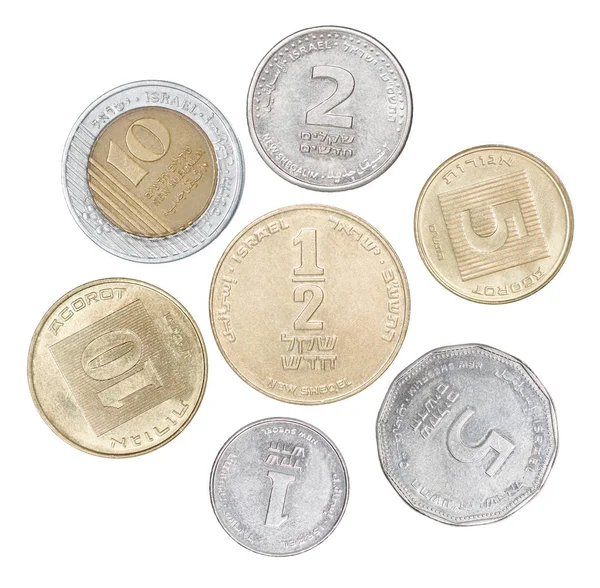Monedas de Israel Imágenes de stock libres de derechos