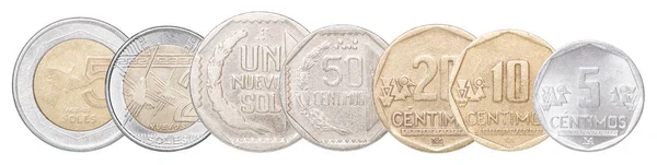 Uppsättning mynt i Peru — Stockfoto