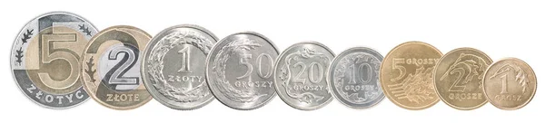 Set of Polish coins — 스톡 사진