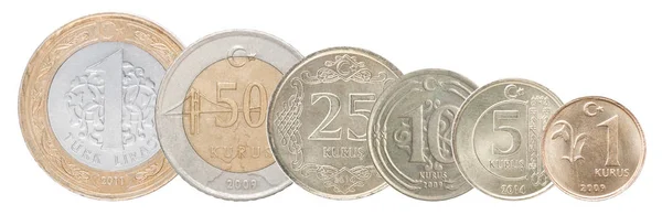 Set of Turkish coins — 스톡 사진