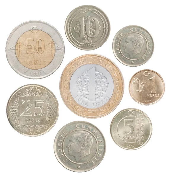 Conjunto de monedas de pavo — Foto de Stock