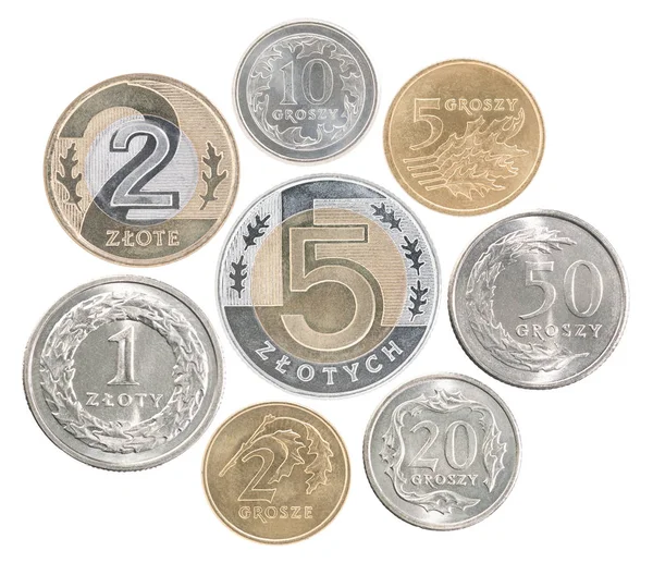 폴란드 동전 세트 스톡 사진