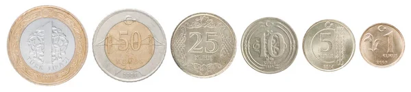 Uppsättning turkiska mynt — Stockfoto