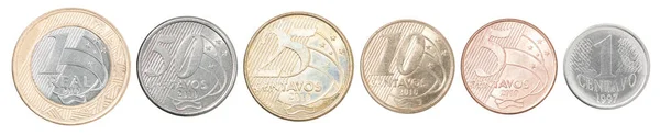 Set of Brazilian coins — 스톡 사진
