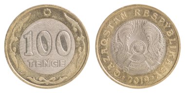 Kazakhstan 100 tenge new sample isolated on white background