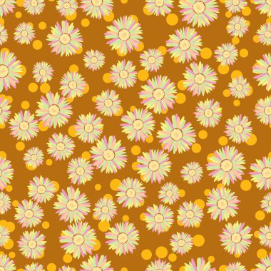 Sorunsuz yinelenen çiçek desenli. Vektör