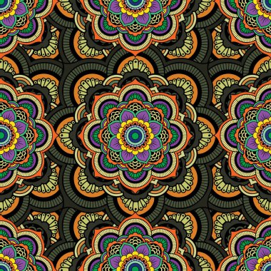 Dikişsiz yinelenen desen renkli mandalina oluşan. Vektör