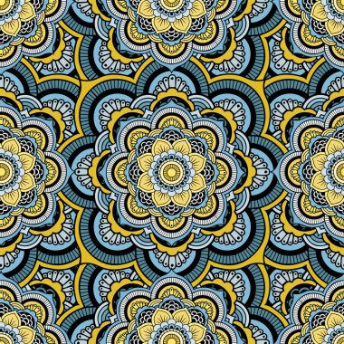 Dikişsiz yinelenen desen renkli mandalina oluşan. Vektör