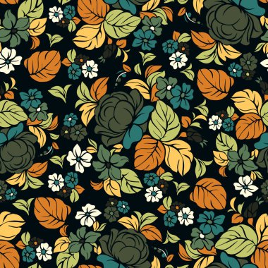 Sorunsuz yinelenen çiçek desenli. Vektör