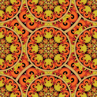 Dikişsiz yinelenen desen renkli mandalina oluşan. Vektör