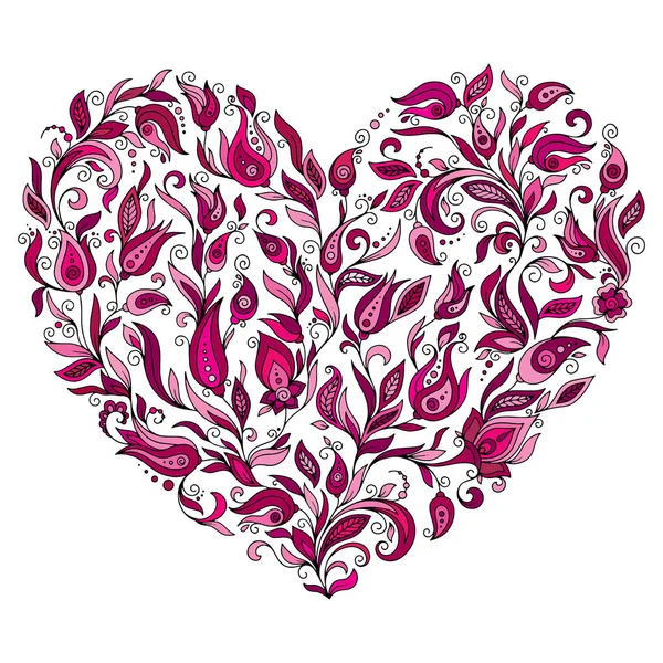 Abstract heart consisting of all sorts of floral patterns.Vector — Stock Vector