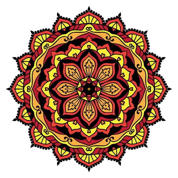 Beyaz arka plan üzerinde renkli mandala. Vektör