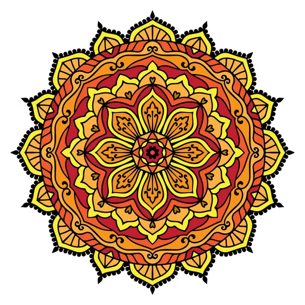 Beyaz arka plan üzerinde renkli mandala. Vektör