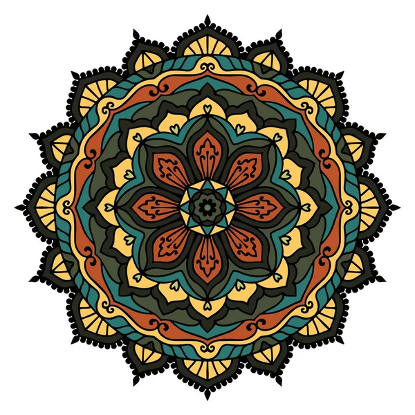 Beyaz arka plan üzerinde renkli mandala. Vektör