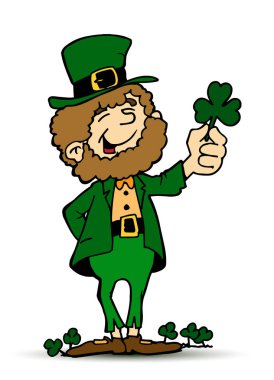 Onun elinde bastonla Saint Patrick. Vektör