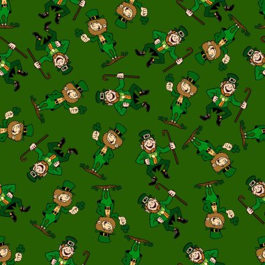 Saint Patrick.Vector tarafından dans ile sorunsuz yinelenen desen