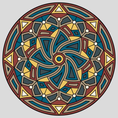 Beyaz arka plan üzerinde renkli mandala. Vektör