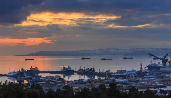 Baku panorama at sunset.Azerbaijan — Stock Photo, Image