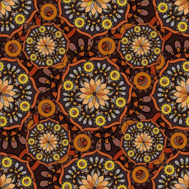 Vektör vintage el çekilmiş mandala desen. Vektör