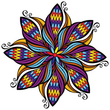 Beyaz arka plan üzerinde renkli mandalina. Vektör