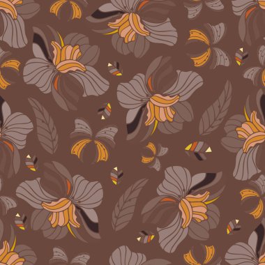 Sorunsuz yinelenen çiçek desenli. Vektör