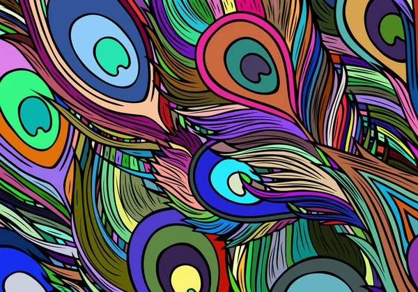 Fondo abstracto es de plumas de pavo real. Vector — Vector de stock